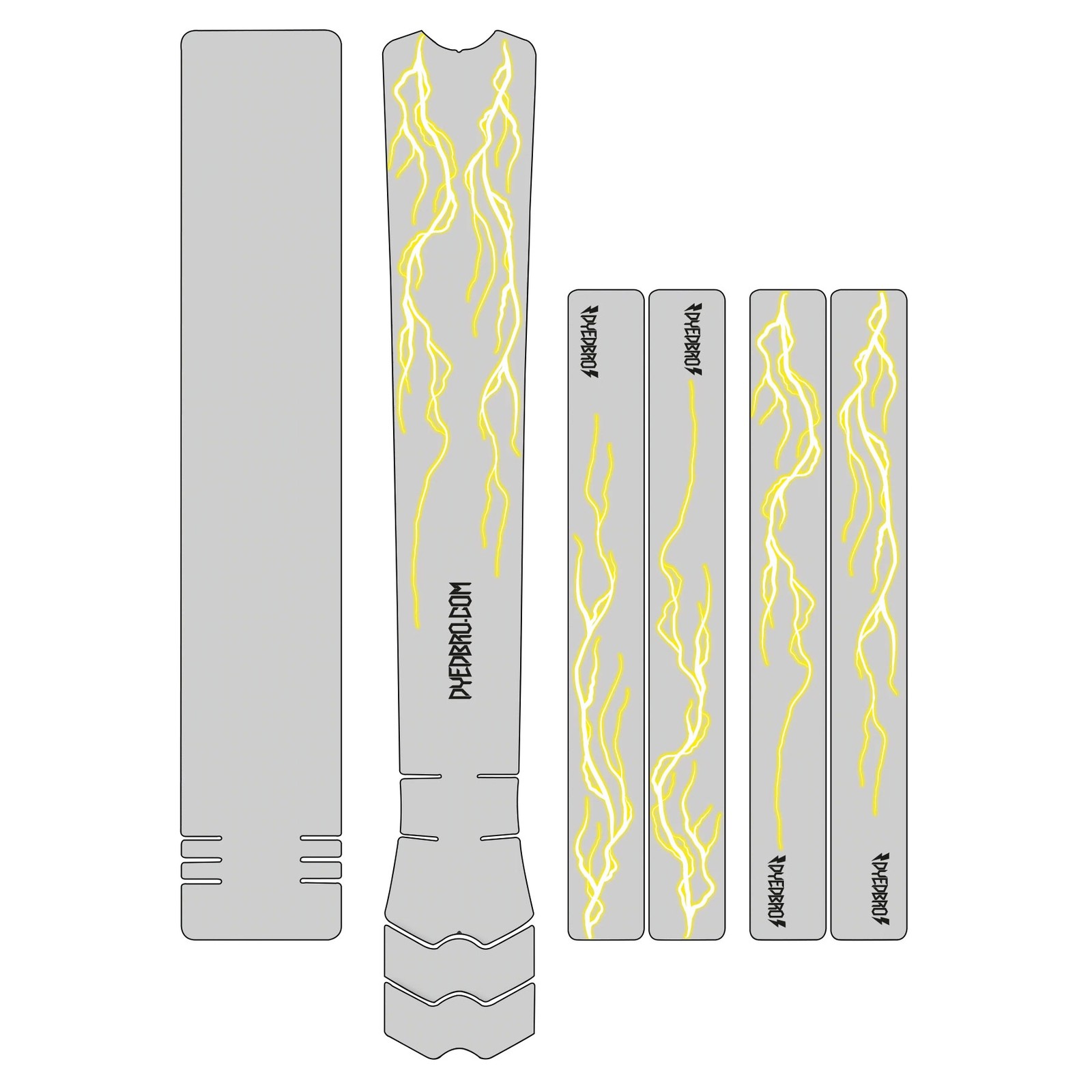 DyedBro Lightning Yellow MTB Frame Protection Kit | Paint Chip - Scuff Guard