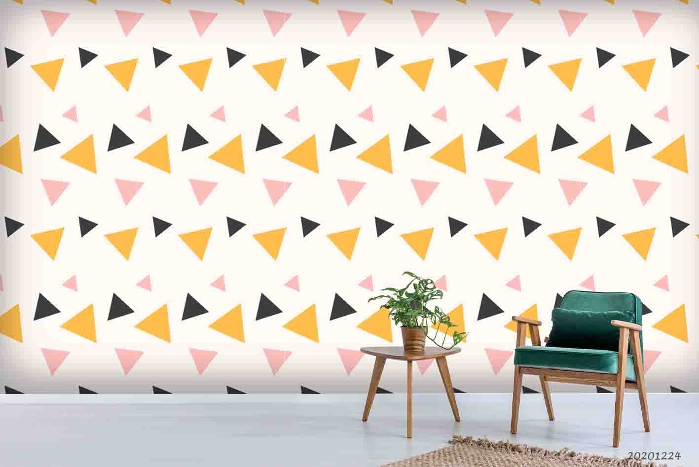 3D Geometric Triangles Shapes Pattern Wall Murals Wallpaper Murals Wall Sticker