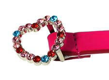 Rhinestone Heart Buckle girls pink Belt length 26 inches