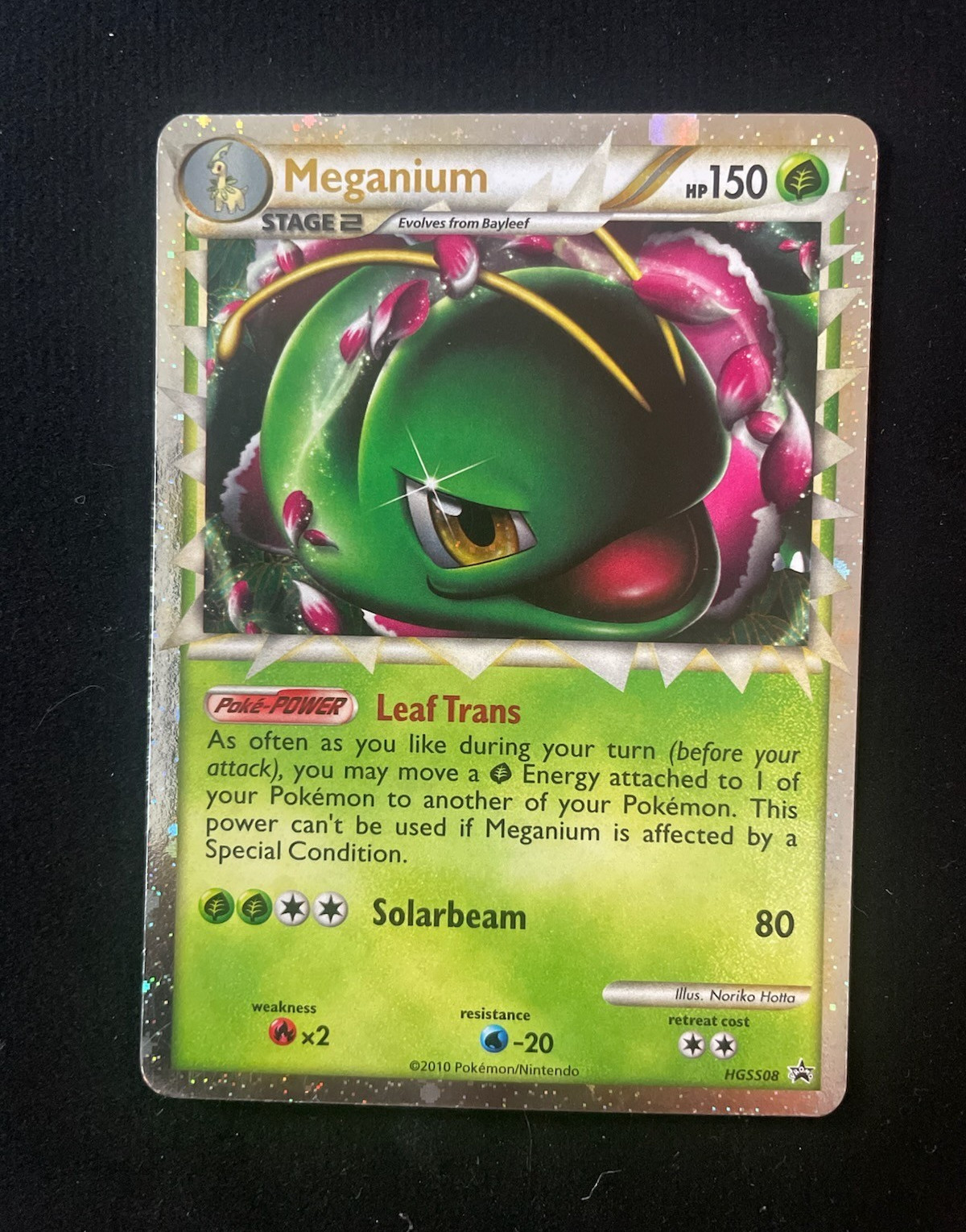 Pokemon TCG Meganium HGSS08 HGSS Holo Promo Prime Eng 2010 Stage 2 150 HP