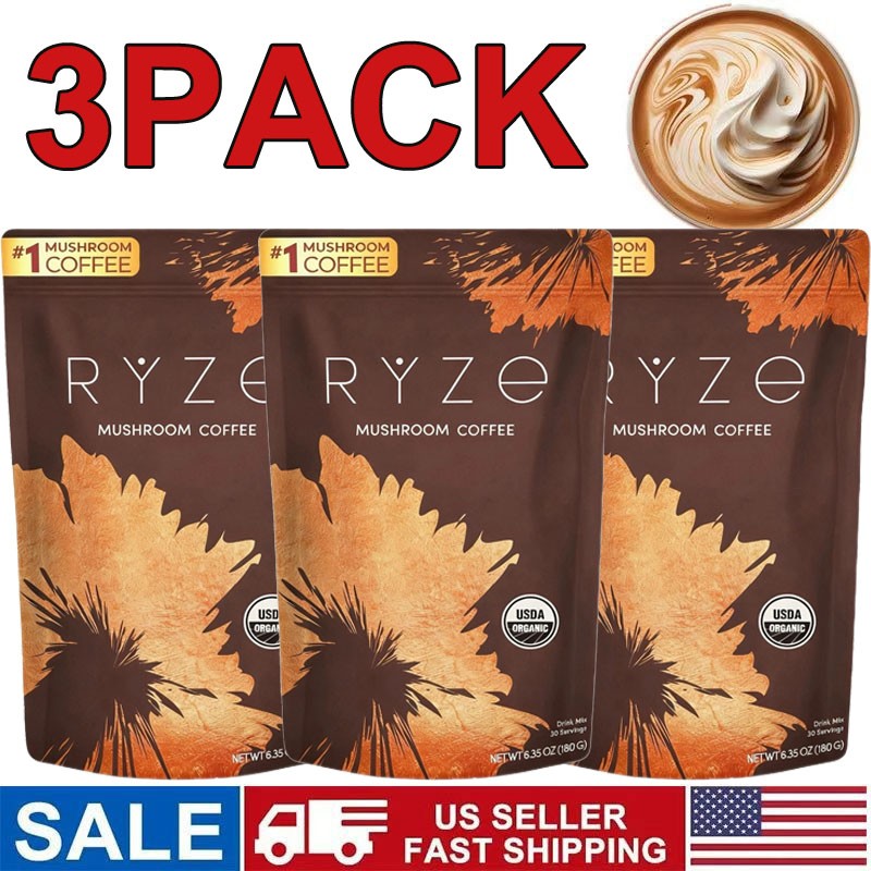 Organic Mushroom Coffee - Coffee for Better Energy - 30 Servings (Pack of 3)