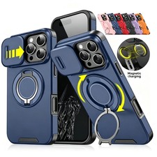 For iPhone 18 Pro Max 17 16 15 14 13 Rugged Magnetic Case W/Ring Camera Cover