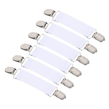 Clip glove, 6 pcs clamp glove with double side metal clasp, white