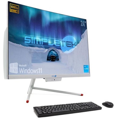 AIO ALL IN ONE I3 24'' FULL HD WIN 11 RAM 16GB SSD 480GB PC COMPUTER FISSO CURVO