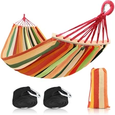 Portable Hammock Single & Double Hammocks with Carrying Bag and 2 Tree Straps...