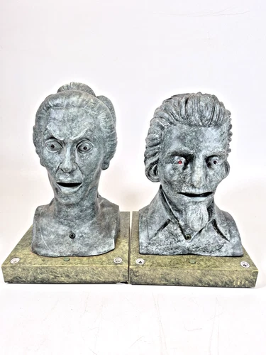 Gemmy Halloween Talking Statue Busts Animatronic 1 Fully Functional 1 No Audio