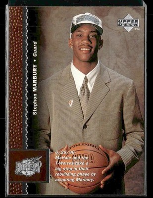 1996-97 Upper Deck #74 Stephon Marbury Clyde Drexler Back Error RARE