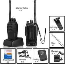 2x Set Long Range Walkie Talkie Two Way Radio W Battery Charger Earpieces VEN