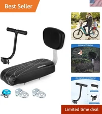 Black Kid's Bicycle Seat with Armrests & Footrests - Safety & Style Combined