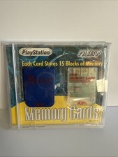 2 Pack of Original PlayStation 1  Nuby Memory Cards 1 OEM 15 Blocks In Case