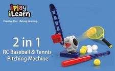Iplay, Ilearn Kids Pitching Machine Toys, 2 in 1 RC Baseball Tennis Pitcher