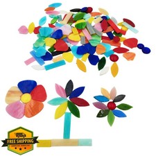 8PCS Flower  60PCS Leaf  40PCS Strip Mosaic Tiles 2 Sizes