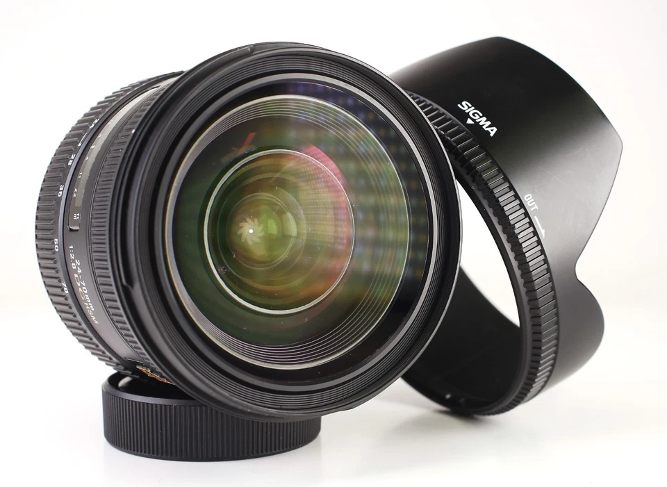 Sigma EX DG 24-70mm F2.8 HSM Lens Nikon DSLR Boxed Front & Rear Lens Caps & Hood - Image 3 of 4