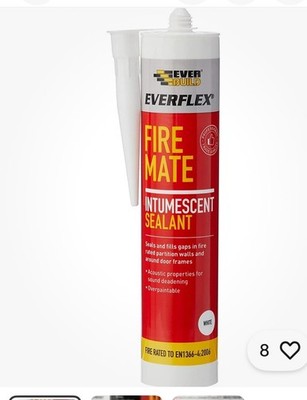 1 Tube x Everbuild Fire Mate Intumeszenz Acryldichtstoff Dichtungen Füllungen Feuerschutz
