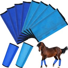 8 Pcs Breathable Mesh Fly Boots for Horses - Protective Leg Wraps, Light Dark