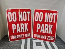 Do Not Park Towaway Zone Signs Stickers 2 Pack 12x9 Premium Self-Adhesive Vinyl