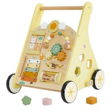 Wooden Baby Walker, Push Walker for Baby Boys and Girls with Activity Center,...