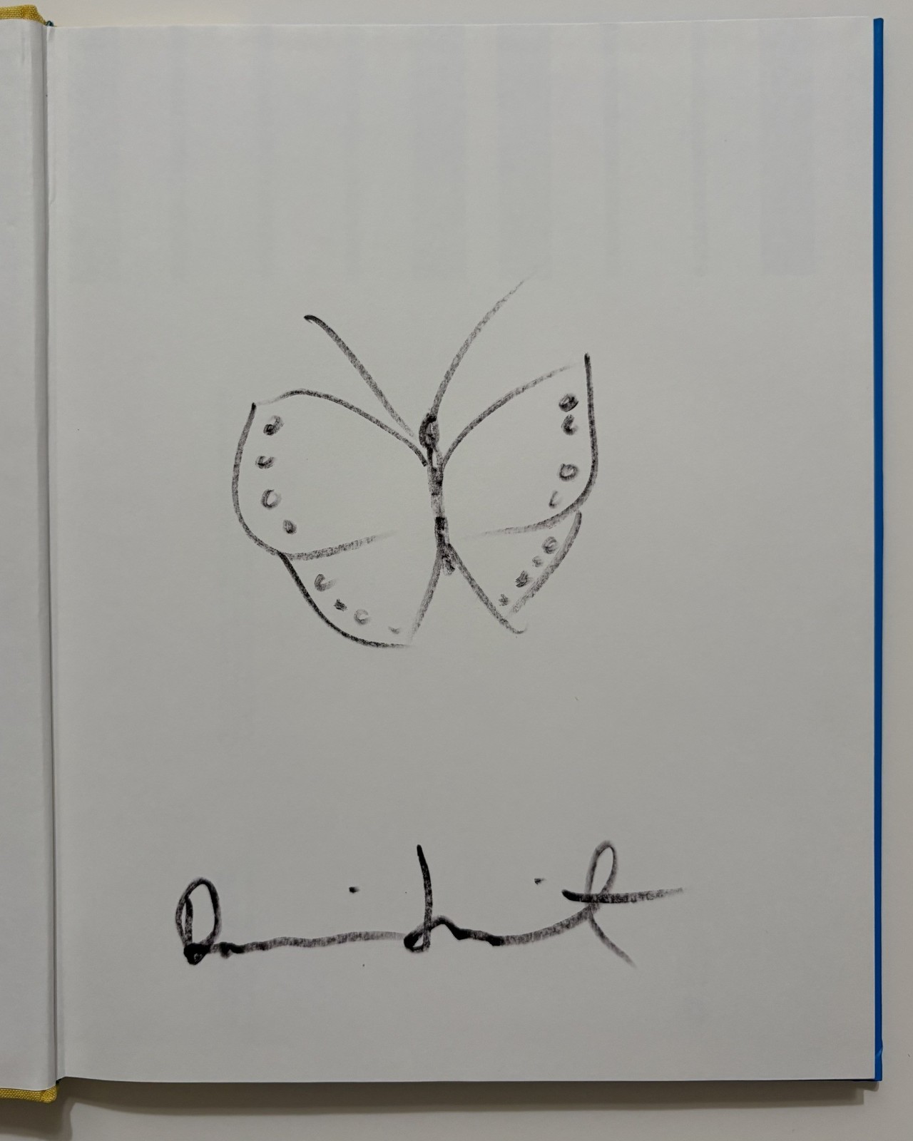 DAMIEN HIRST SIGNED DRAWING IN 2001 BOOK