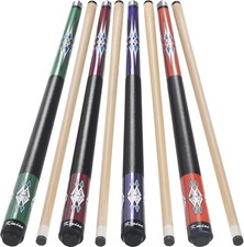 Pool Cue Stick Set, Canadian Maple 18oz Green,19oz Red,20oz 21oz 13mm Tips
