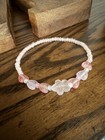 Beachy Frosted Flower Elastic Stretch Women’s Anklet With Glass Beads-Size 9 — photo 1