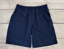 RHONE MAKO Mens Sz Medium Navy Unlined Drawstring Pocket Athletic 9" Shorts EXC