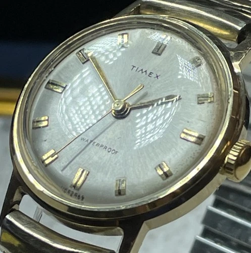 Vintage 1969 Timex Sprite 1164 2469 - Gold Tone - Manual - RUNNING Beautiful