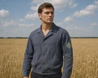 Vintage 1980s USSR Soviet Work Jacket Blue Cotton Factory Uniform Men's M-L