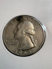 1963-D Washington Quarter 25C Denver Mint 90% Silver Circulated US Coin