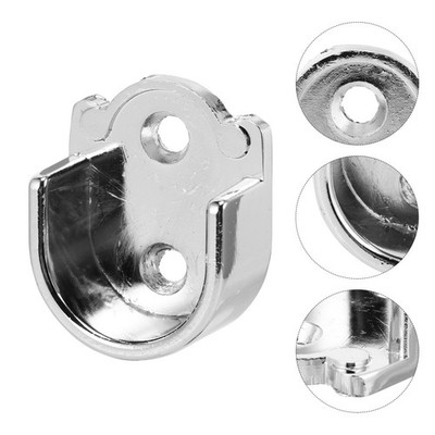 4 Pcs Zinc Alloy U Shaped Rod Socket Closet Rod Holder Support 22 mm
