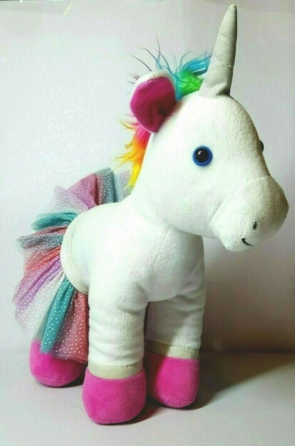 Build A Bear White Unicorn Rainbow Mane & Tail Silver Glitter Pink Hooves Tutu Build A Bear White Unicorn Rainbow Mane & Tail Silver Glitter Pink Hooves Tutu