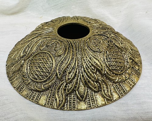 Vintage Antique Brass Chandelier Ceiling Canopy 4 5/8" Ornate - Picture 2 of 7