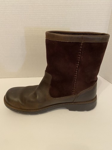Auth UGG Forester Leather & Suede Sheepskin Snow Boots Shoes 1007796 - Sz 9 - Picture 2 of 18