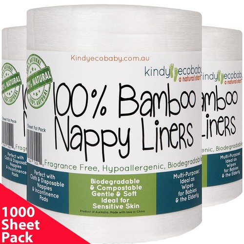 1000 Flushable Biodegradable Baby Bamboo Nappy Liner, Disposable 4rolls - Picture 2 of 12