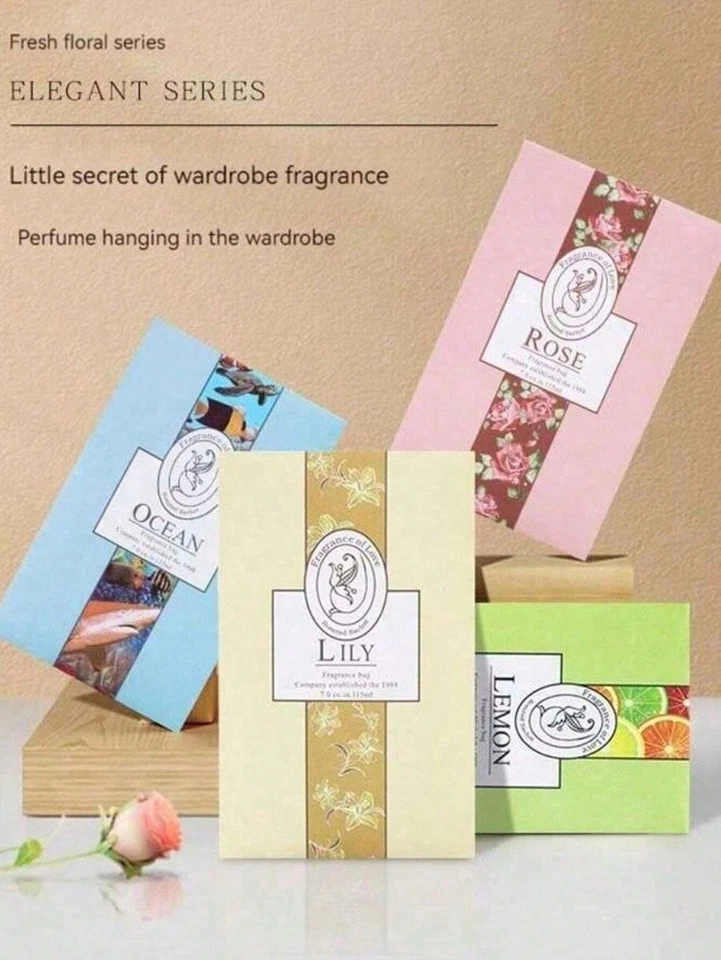 6Pcs Fragrance Sachet Natural Scented Wardrobe Hanging Air Freshener Bag Room UK - Image 4 of 4