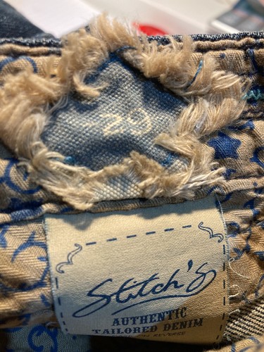 Pantalones de mezclilla Stitch's para mujer talla 29 W32 L26 pierna ancha desgastados tiro medio 5 bolsillos azul - Imagen 7 de 12