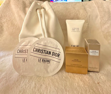 Dior White Twill Drawstring Pouch Makeup Bucket Bag Logo Plus Skin Care