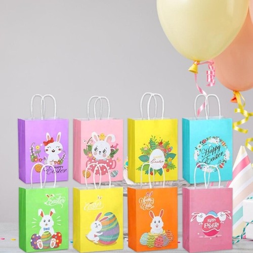 Easters Paper Bags for Birthday and Holiday Gifts Dessert Kraft Packaging Bags - Picture 5 of 8