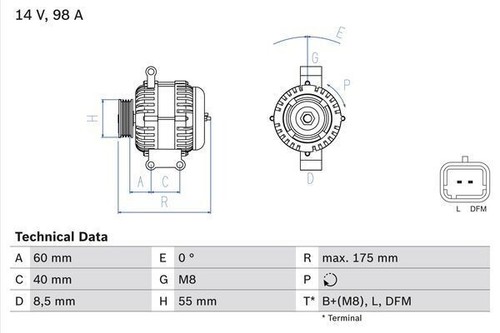 For Renault - Scenic 1.6 1.9 2.0 1999-2009 Bosch 4185 Alternator 0986041850 - Picture 4 of 4