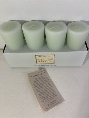 CRABTREE & EVELYN Savannah Gardens Votive Candles Blue 4-Pack NEW - Picture 3 of 7