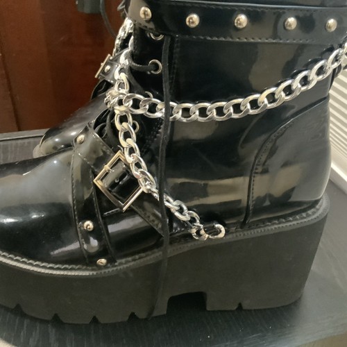 Botas de plataforma con cinturón de cadena TALA TALLA 8,5 - Imagen 4 de 11