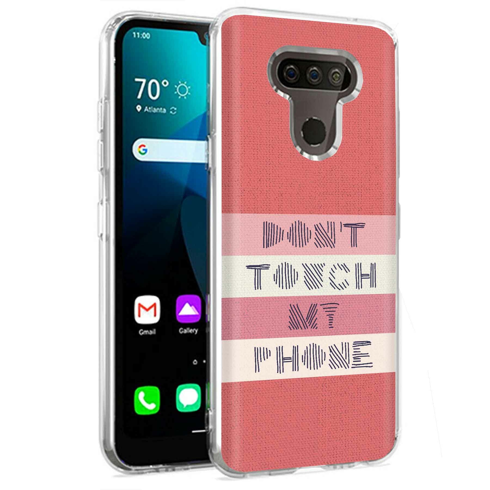 Phone Case for LG Harmony 4,Xpression Plus 3,K40S, Don't Touch Phone Print