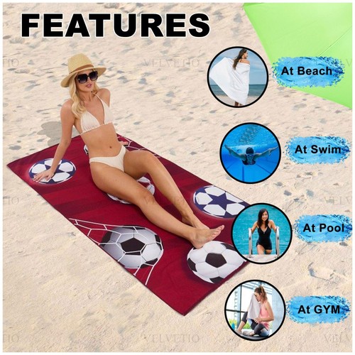 Beach Sand Free Towels Large Lightweight Microfiber Absorbent Pool Printed Towel - Picture 168 of 220