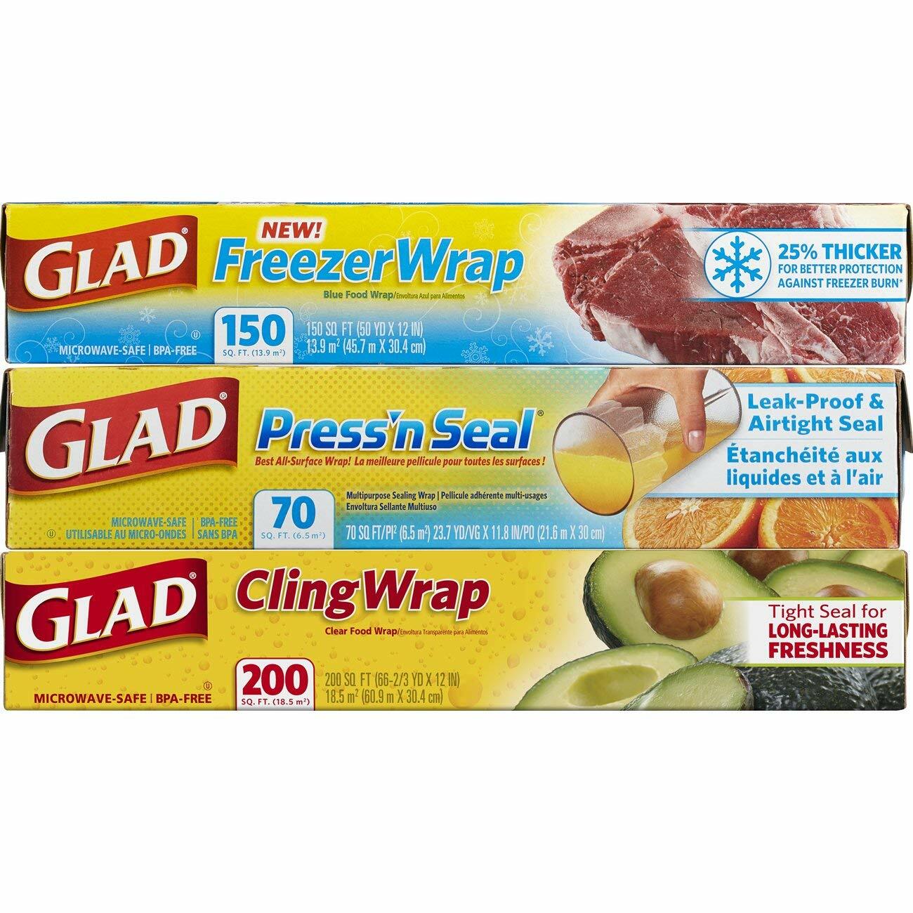 press & seal food & freezer bags