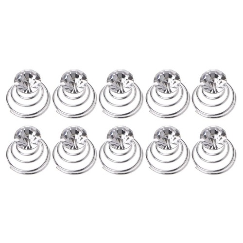 Fashion Wedding Bridal Jewelry Flower Spirals Twist Pins Crystal Pearl Hair Clip - Picture 11 of 11