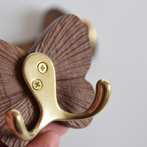Butterfly Solid Wood Creative Walnut Traceless Adhesive Coat Door Clothes Hook - Picture 12 of 12