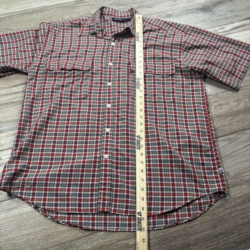 Anchor Blue Shirt Mens Large Red Button Up Double Pocket Plaid Checkered - Picture 7 of 7