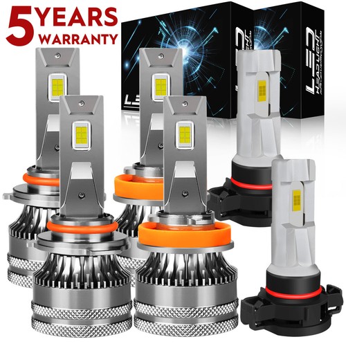 For GMC Sierra 1500 2007-2013 LED Headlight Bulbs High Low Fog Light White V15QC - Imagen 1 de 17