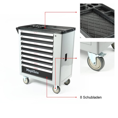 Mephisto Werkzeugwagen Premium Werkstattwagen 8 Schubladen gefüllt mit Werkzeug - Bild 6 von 12