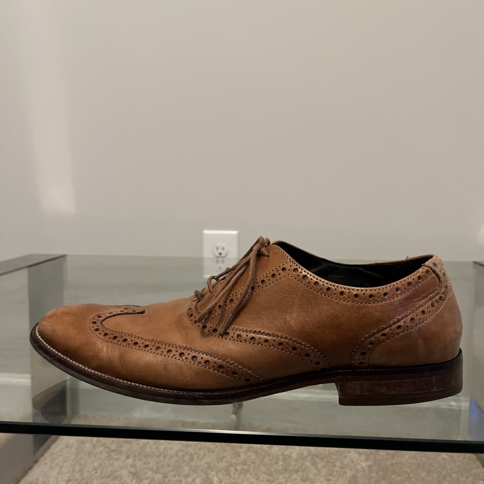 SAOLA Oxford a coda di rondine Cole Haan Cambridge da uomo taglia USA 11 5 M C11436 pelle marrone usate in ottime condizioni