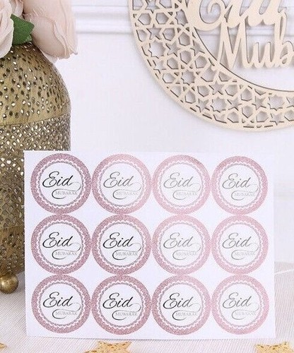 36 pegatinas de Eid Mubarak etiquetas decoraciones tarjetas hágalo usted mismo cupcakes selecciones Islam - Imagen 2 de 16